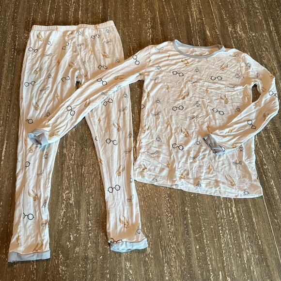 Kid’s Kyte Baby Bamboo Harry Potter Long Sleeve 2-Piece Pajama Set White, 7T - Picture 1 of 5